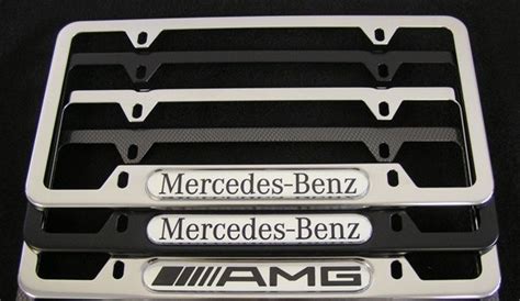These stainless steel frames are available in polished stainless and black finishes. Mercedes Benz & AMG License Plate Frames
