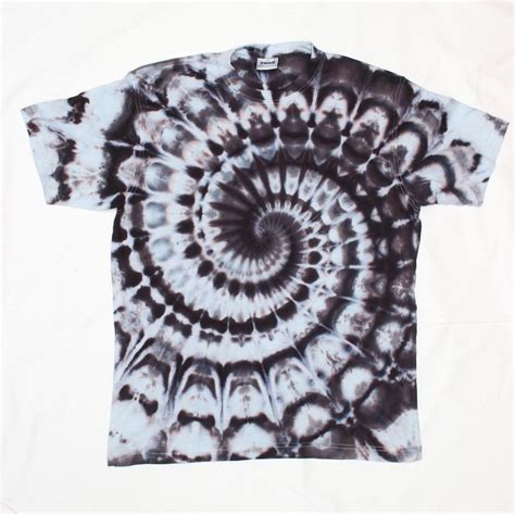 Tie Dye Monochrome T Shirt Size Xl Psychedelic Spiral Swirl Shirt