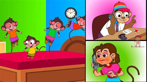 Five Little Monkeys Jumping On The Bed Nursery Rhyme By Crazy Kids