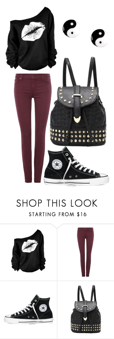 yas by maegenpointer liked on polyvore featuring 7 for all mankind converse and claire s mid