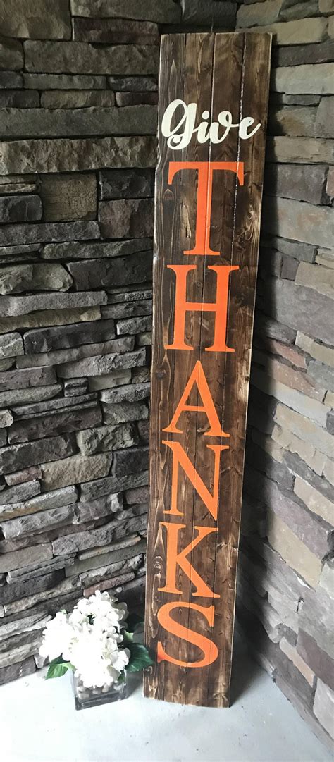 Fall Welcome Sign Give Thanks Wooden Sign Fall Porch Sign Etsy Fall