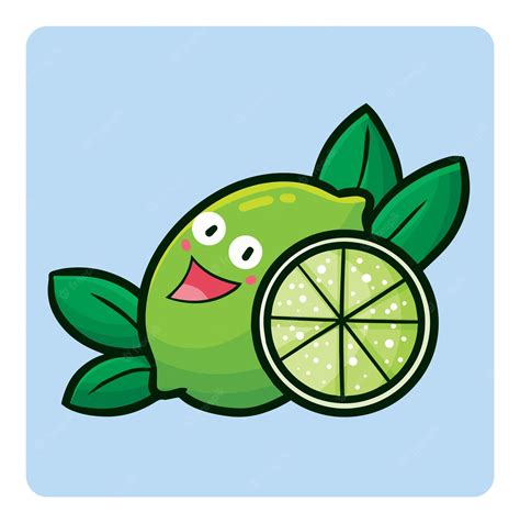 Premium Vector Cute Green Lemon Cartoon Character