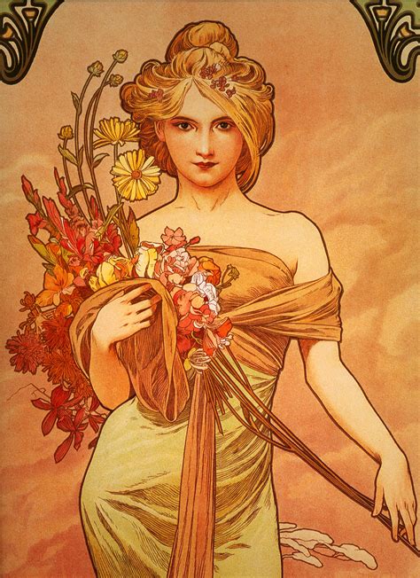 Mucha Bouquet Paintings Art Gallery Poster Art