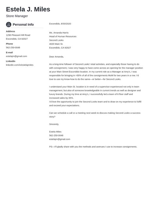 Retail Management Cover Letter Sample And Full Writing Guide