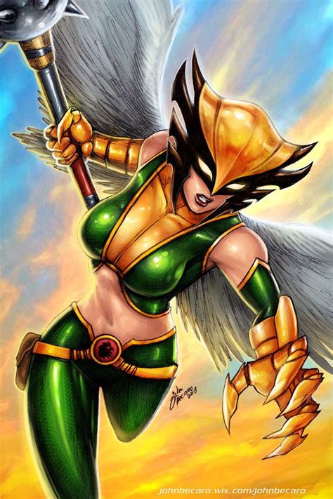 Hawkgirl By Johnbecaro Chica Halcon Superhéroes Marvel Personajes Comic