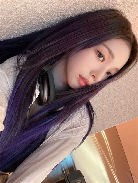 Aespa On Twitter In 2022 Purple Hair Karina Hair Color