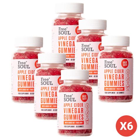 6x Apple Cider Vinegar Gummies Free Soul