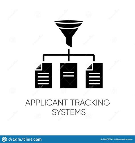 Applicant Tracking System Black Glyph Icon Executive Search Program