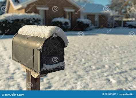 Snow Covered Mailbox Stock Image Image Of Christmas 105923035