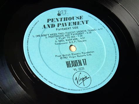 Heaven 17 ‘penthouse And Pavement’ Canadian Lp Virgin Vl 2225 1981
