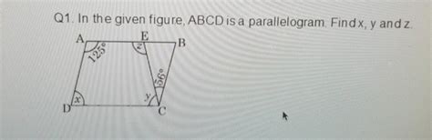 Q In The Given Figure Abcd Is A Parallelogram Findx Y Andz Pls Help 16683 The Best Porn Website
