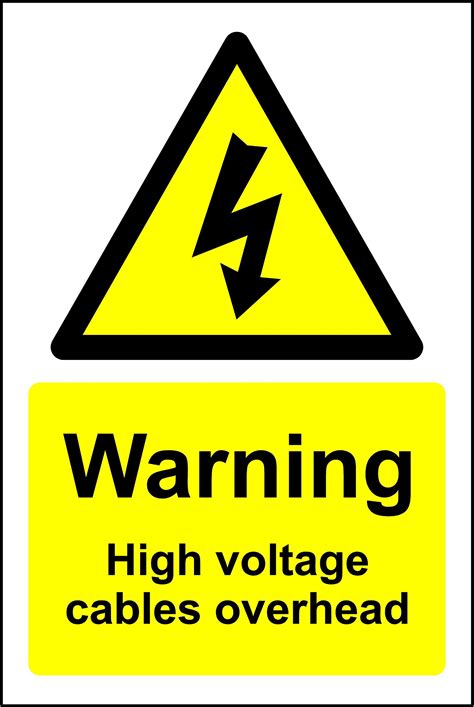 Buy Warning Sign Danger High Voltage Cables Overhead Safety Sign Self