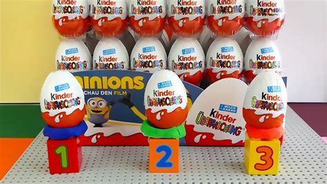 1 2 3 Kinder Surprise Eggs Opening With Nursery Rhymes Youtube