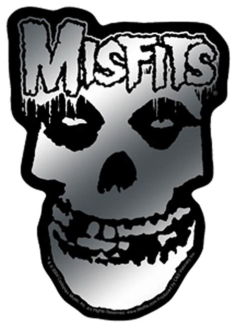 Officially Licensed Misfits Logo And Skull Sticker Chrome Walmart