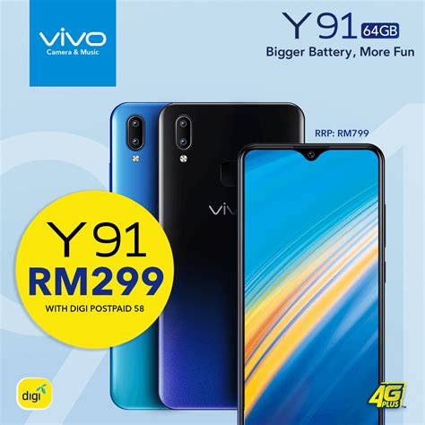 Only the fastest 4g lte and digi broadband when. Get vivo Y91i for RM 199 or vivo Y91 for RM 299 with DiGi ...