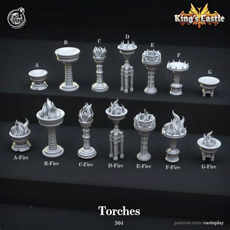 Kings Castle Torches Dnd Pathfinder Miniature Rpg Castnplay Etsy In