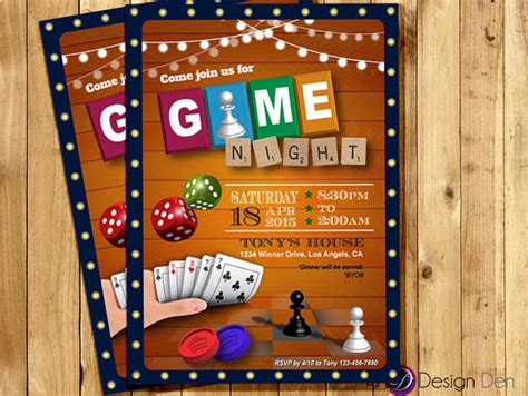 Game Night Invitation Game Party Invite Old School Games Etsy