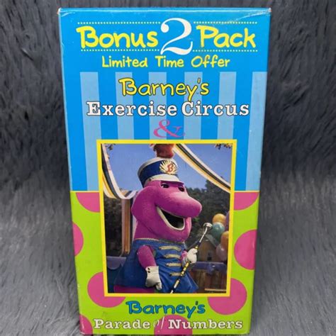 Barney Exercise Circus Parade Numbers Sing Along Bonus 2 Pack Vhs 1992