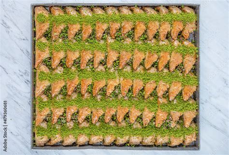 Pistachio Sobiyet Baklava Turkish Dessert Sobiyet Baklava With