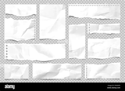 Notebook Paper Isolated Crumpled Stock Vector Images Alamy