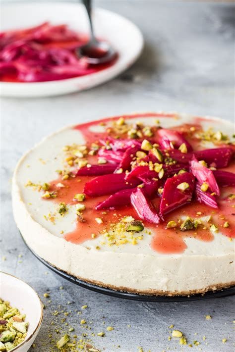 It's rich and decadent and perfect for any occasion. Vegan white chocolate cheesecake with rhubarb and ginger ...