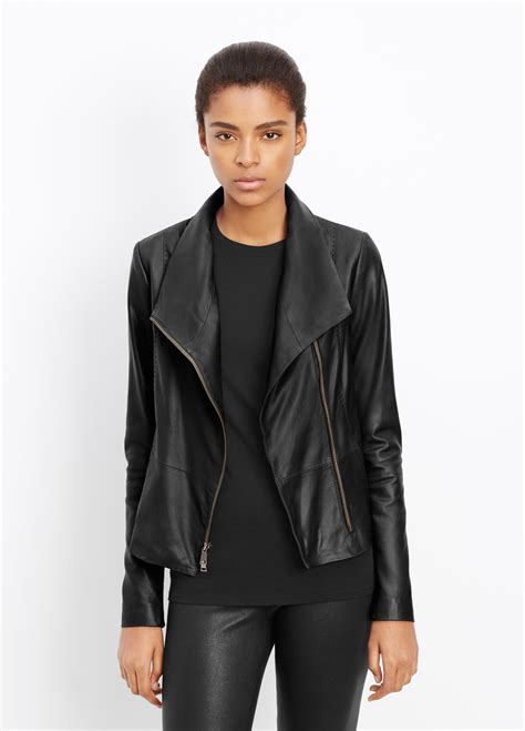Lyst Vince Paneled Leather Jacket In Black