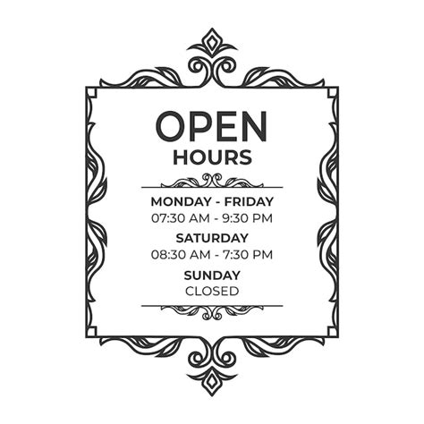 Opening Hours Template Vectors And Illustrations For Free Download Freepik
