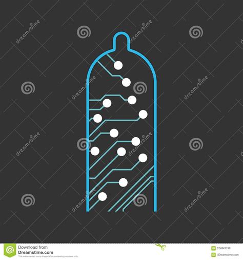 Smart Condom Icon Gadget To Determine Physical Activity During Intercourse Stock Vector