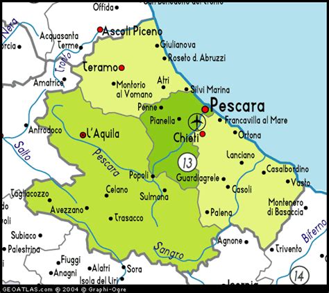 Map Of Abruzzo Map Abruzzo Italy Italy Atlas
