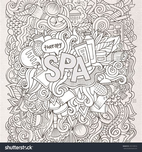 Spa Hand Lettering Doodles Elements Background Stock Vector Royalty