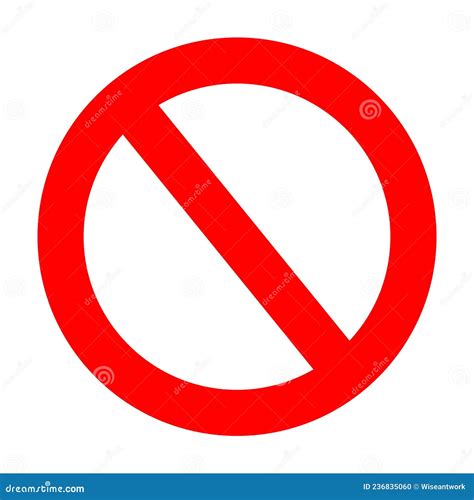 Signo Prohibido Icono De Prohibición Símbolo De Círculo Rojo De