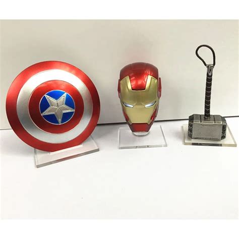 Xczj 3pcsset Marvel Avengers Captain America Shield Iron Man Mask Thor