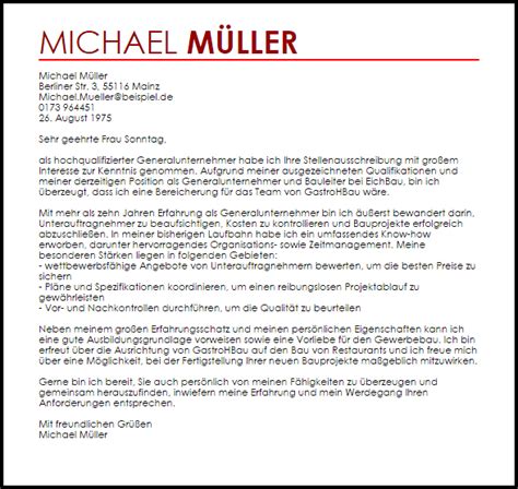„hiermit bewerbe ich mich, „mit großem interesse habe ich ihr. Bewerbung als Generalunternehmer | Bewerbungsschreiben ...