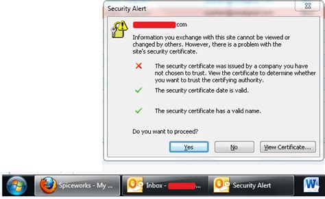Outlook Security Certificate Keeps Popping Up Booix
