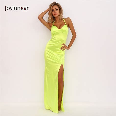 Joyfunear Autumn Halter Bodycon Maxi Dress Women Elegant Vestido