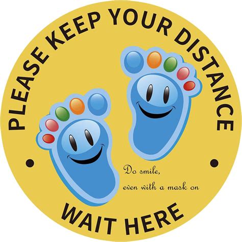 Homesy Round Social Distance Floor Decal Marker Signs 6