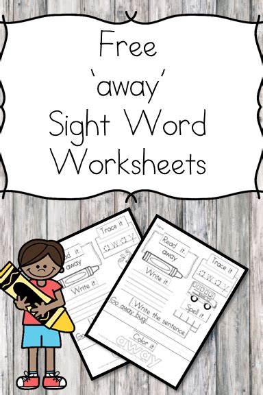 “away” Sight Word Worksheet Free And Easy Download