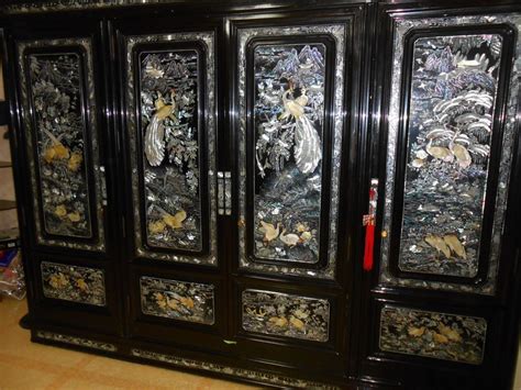 Black Lacquer Mother Of Pearl Inlay Furniture Inlay Furniture Asian