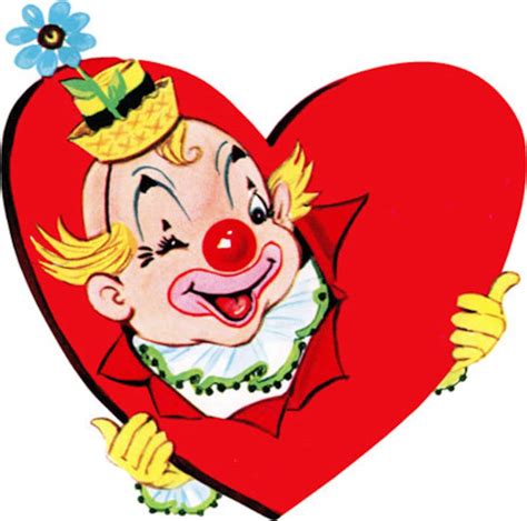 Cute Clown With Heart Circus Printable Clipart Digital Etsy