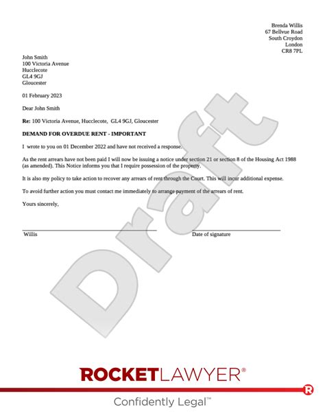 Final Rent Demand Letter Template Faqs Rocket Lawyer Uk