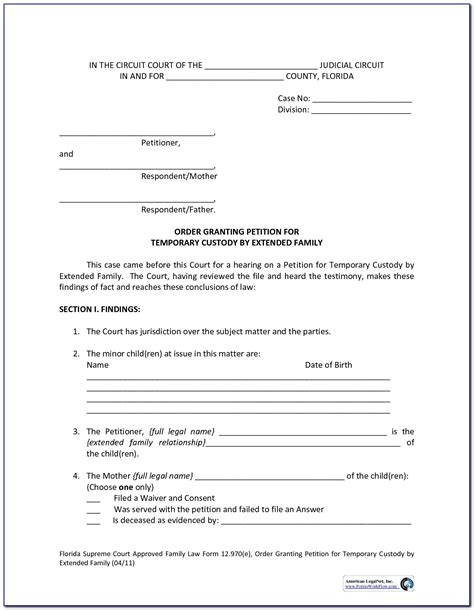Free Temporary Printable Legal Guardianship Forms Printable Forms