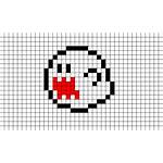 Pixel Mario Boo Ghost 8bit Template Brik