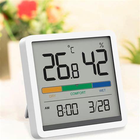 MIIIW Conforto Temperatura e Umidade Relógio Digital Higrômetro