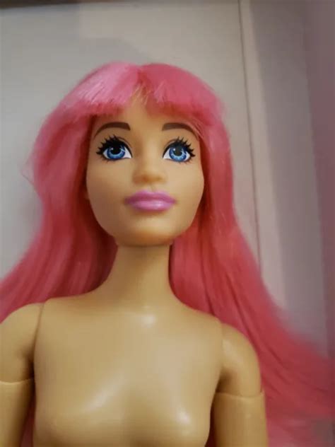 BARBIE DREAMTOPIA HYBRID Nude Doll Made To Move Curvy Body Pink Purple Hair PicClick