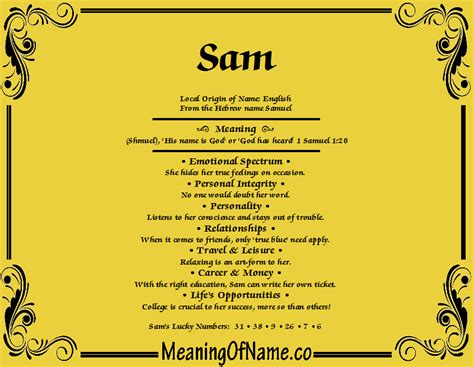 Sam Meaning Of Name