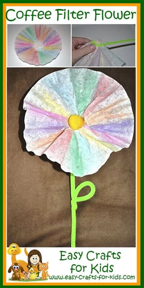 Coffee Filter Flower Easy Crafts For Kids