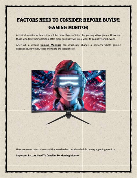 Ppt Factors Need To Consider Before Buying Gaming Monitor Powerpoint