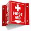 First Aid Down Directional Projecting Sign Fast Delivery SKU S 4571 