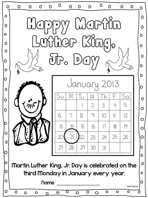 Martin Luther King Worksheets Printable