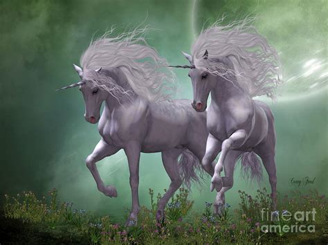 Moonlight Unicorns Digital Art By Corey Ford Pixels